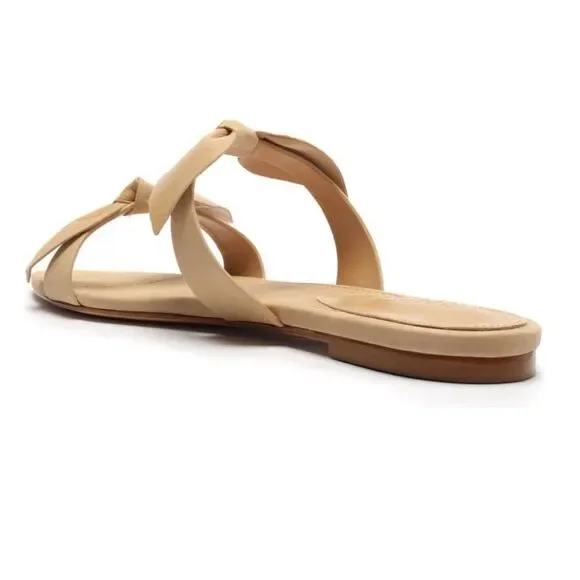 Schutz Bow Flat Leather Sandals NIB 7.5 - Picture 3 of 10